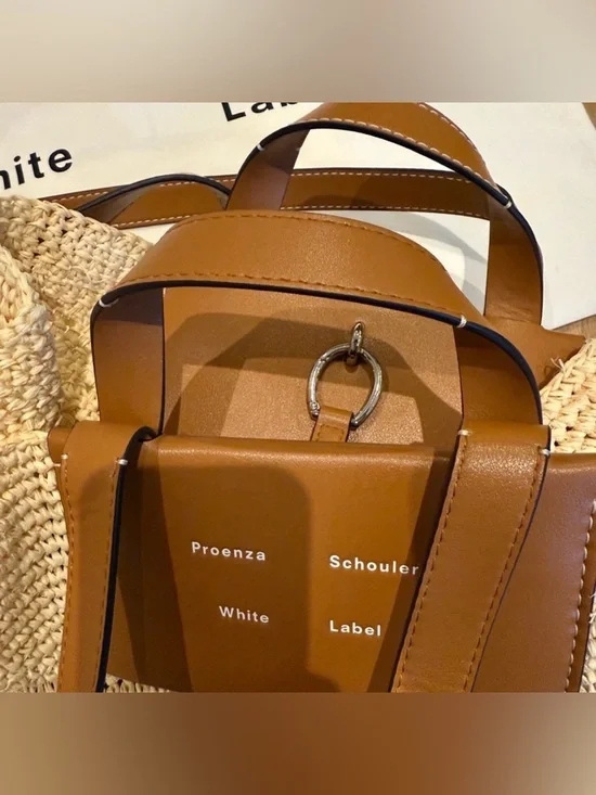 Proenza Schouler Natural Straw Tote with Tan Leather Trim - Picture 6 of 7